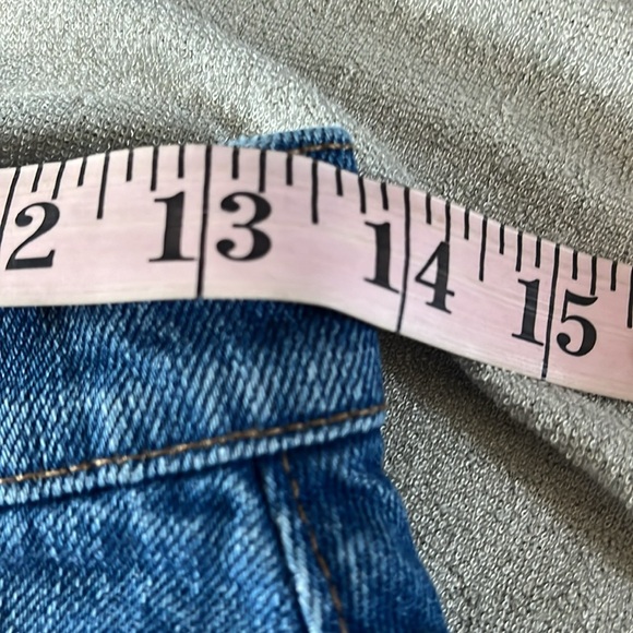 Madewell Rigid Denim Raw Hem A-Line Mini Skirt Leandra Wash Size 26/4 - Picture 8 of 11